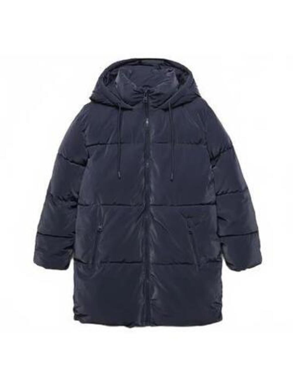 Mango Teen's Long Quilted Puffer Jacket NWT Dark Navy Teens Large